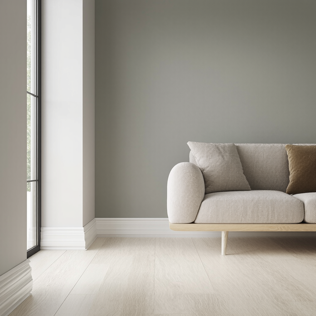 Rodapié de madera blanco